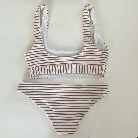 Lspace bikini white with glitter stripes S - Picture 3 of 5